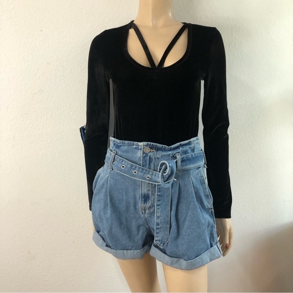 Project Social T bodysuit black long sleeve velvet - Picture 7 of 14